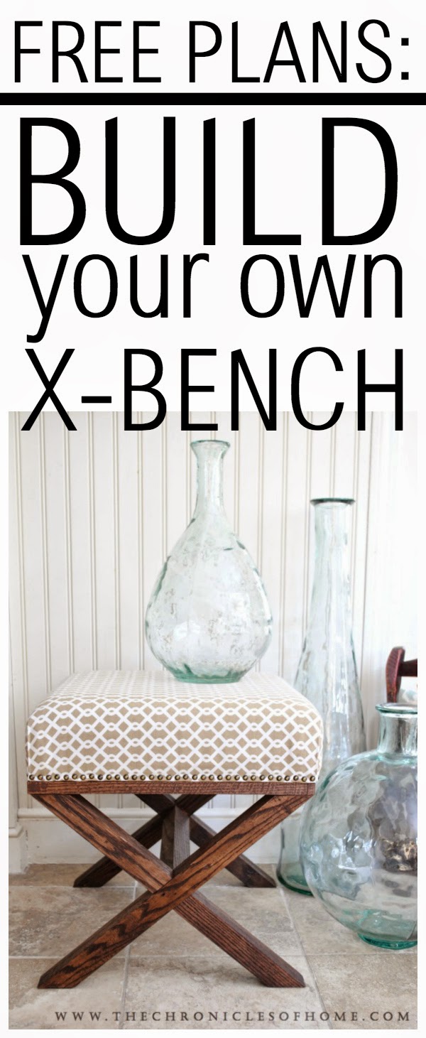 FREE PLANS - build your own X BENCH for around $50!