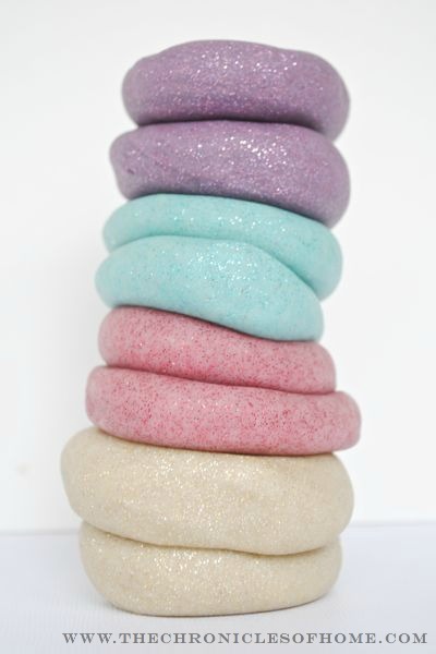 How to make easy, colorful, sparkly GLITTER PLAYDOUGH
