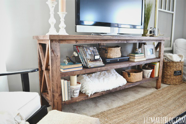 DIY Rustic X Base Console Table - The Chronicles of Home