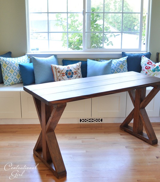 Diy Rustic X Base Console Table The, X Base Console Table Plans