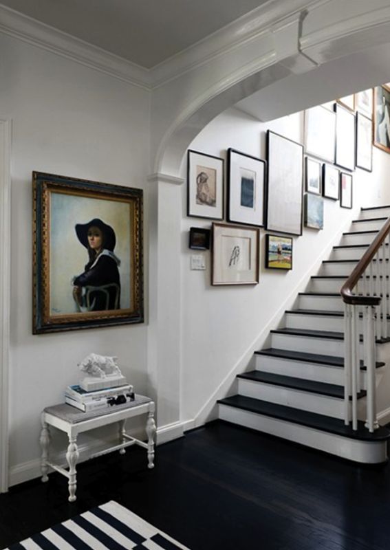 black floor, black stair treads