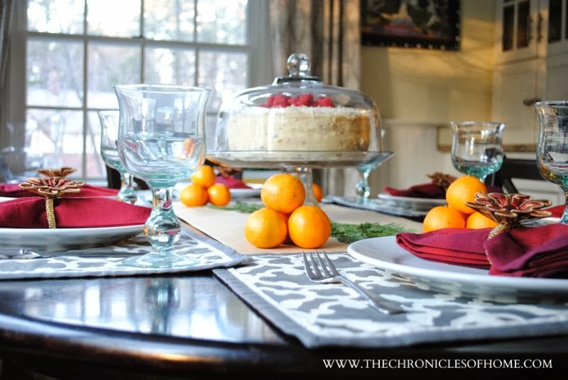 Quick and easy winter tablescape from The Chronicles of Home