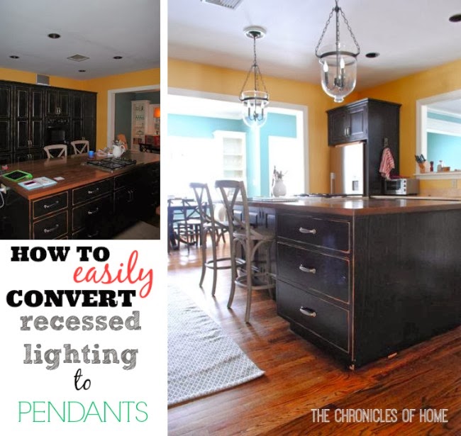 Convert Recessed Lights To Pendants, How To Change A Recessed Light Fixture Pendant