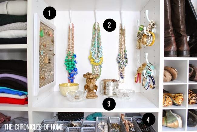 Easy jewelry organization from The Chronicles of Home