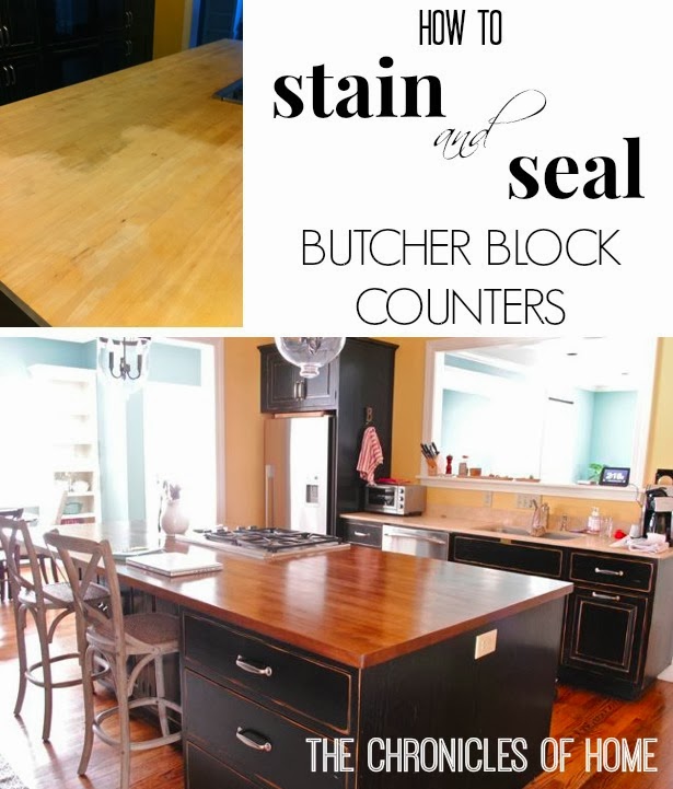 How to stain and seal butcher block counters by The Chronicles of Home