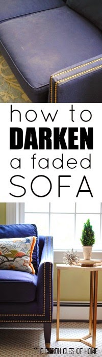 How to dye, darken, and generally freshen an old, faded sofa - from The Chronicles of Home