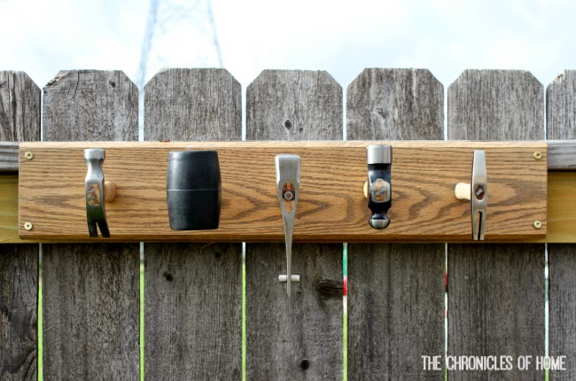 DIY Hammer Head Coat Rack from The Chronicles of Home