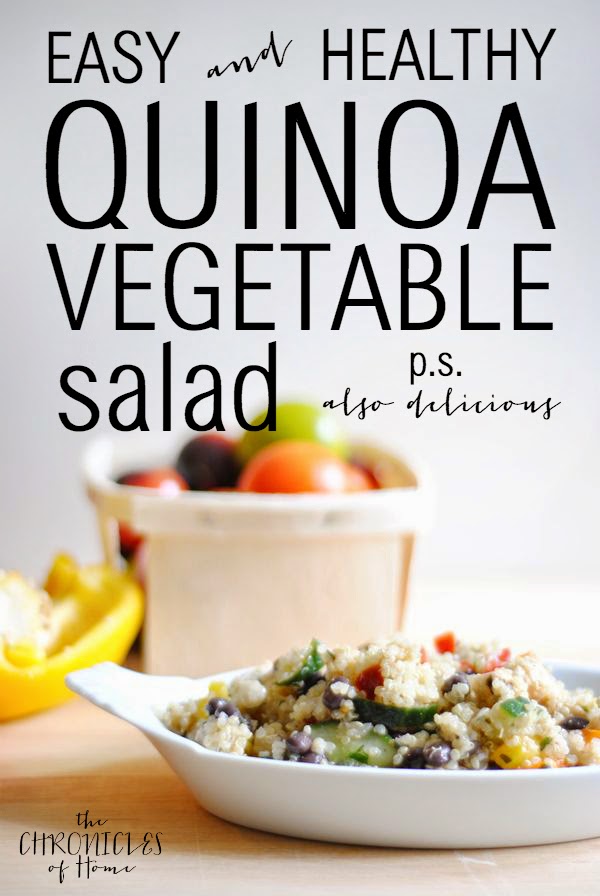 Perfect healthy lunch salad - quinoa and fresh vegetables