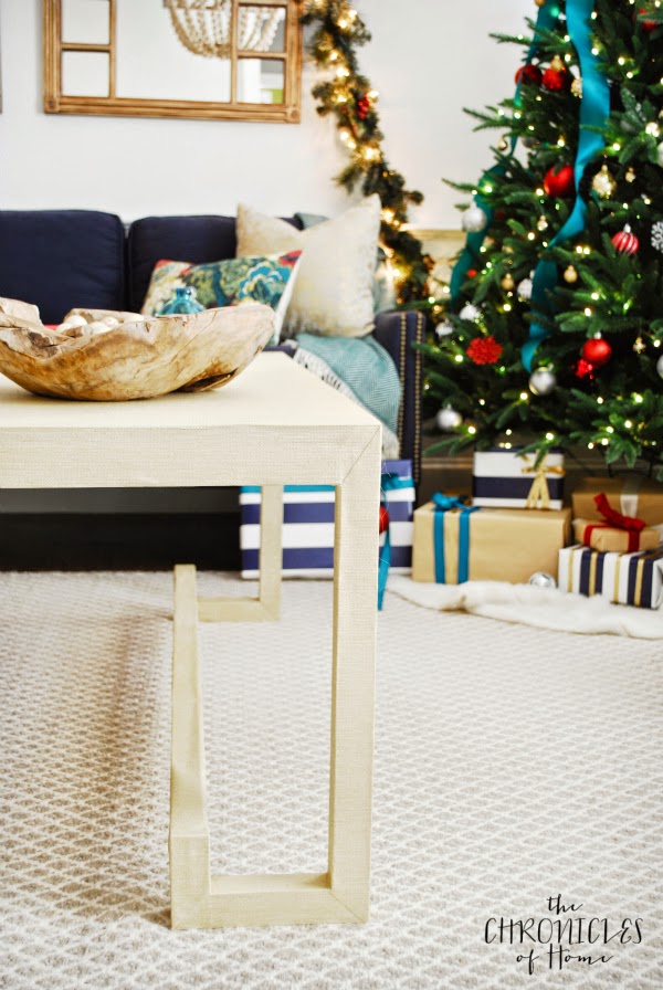 How to make a DIY lacquered grasscloth coffee table (by The Chronicles of Home)