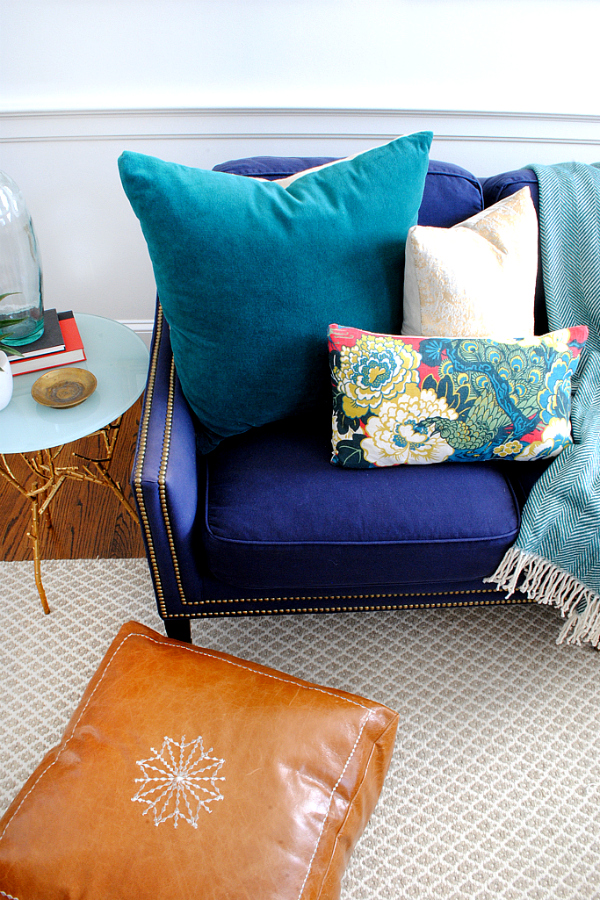 DIY Moroccan leather pouf or floor pillow