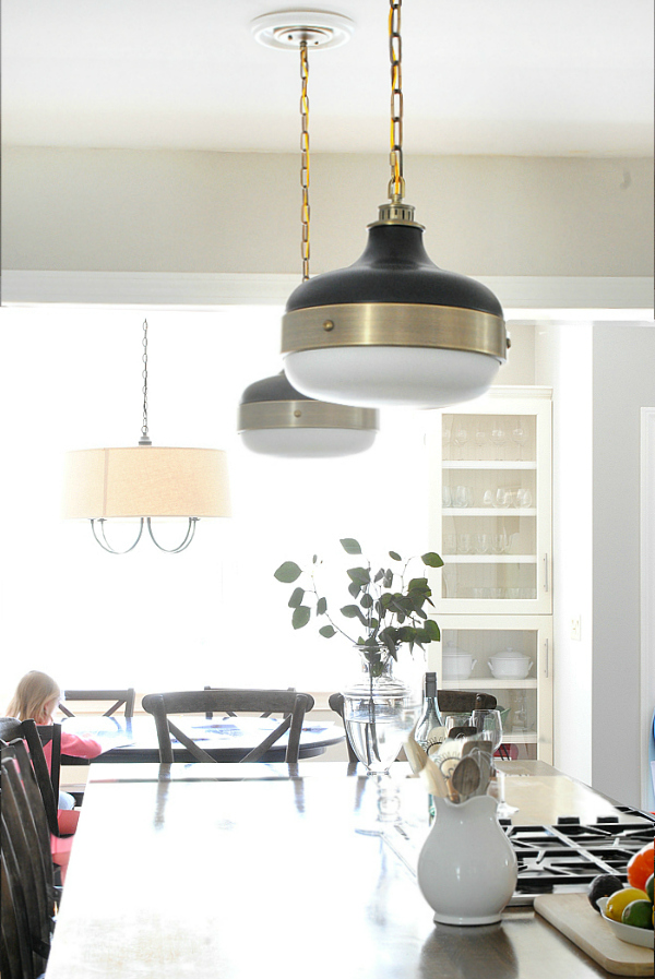 Feiss Cadence black and gold kitchen pendant light