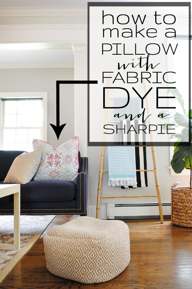 Make a custom patterned pillow with a Sharpie and fabric dye