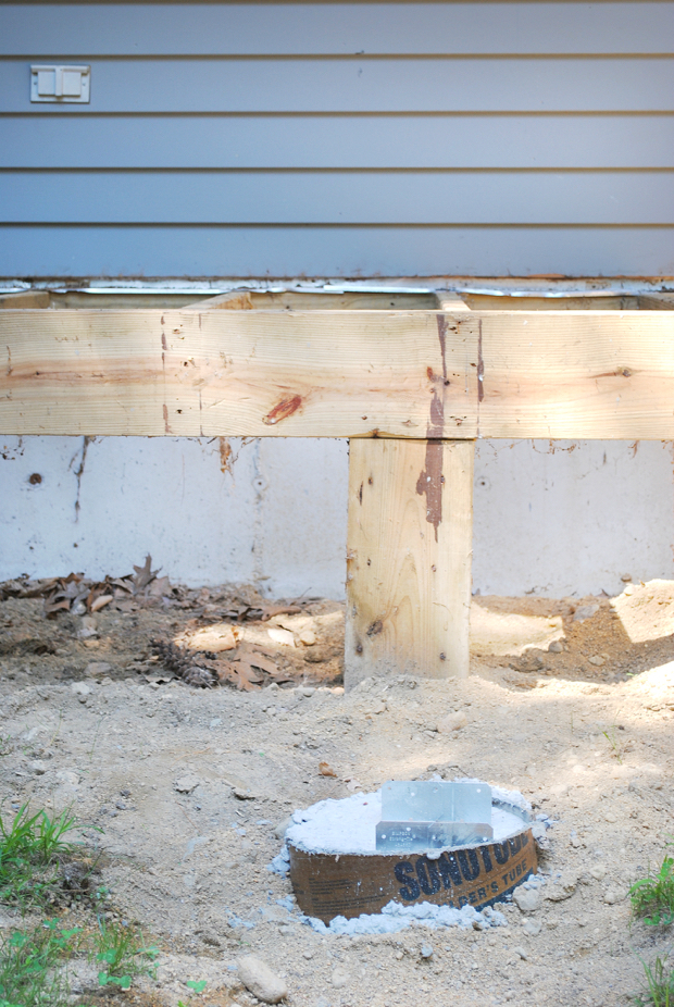 How to build a deck! This post has both video and text tutorials for the first step in building a DIY deck - digging and pouring the concrete footings.