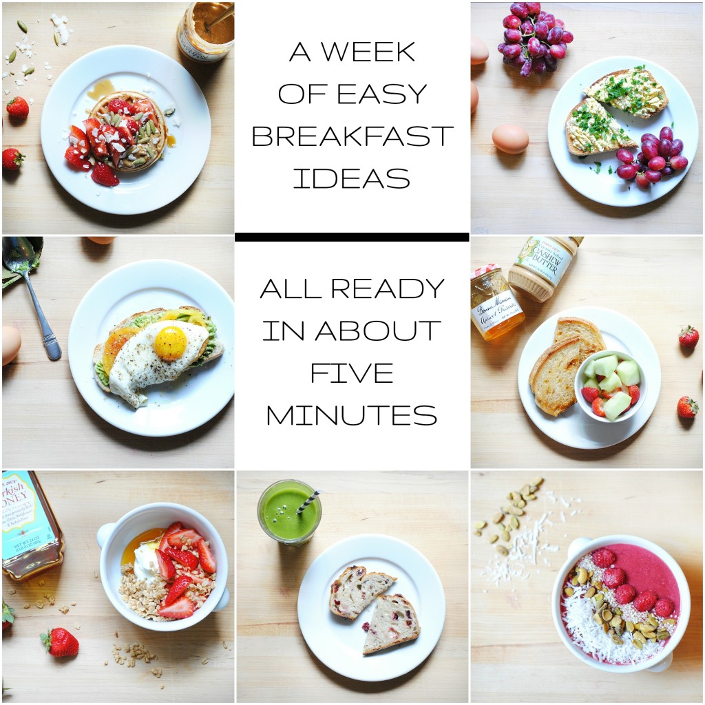 An entire week of healthy breakfast meals all ready in about five minutes. Stop grabbing the cereal box and feed yourself something better and just as quick!