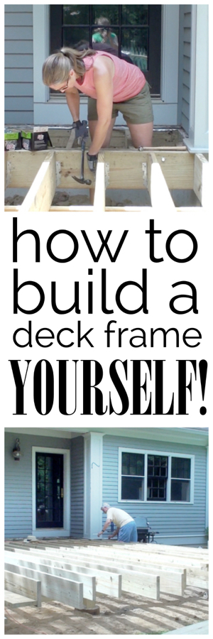 A video and photo tutorial detailing how to build the frame for a deck - yes, you CAN do it yourself!