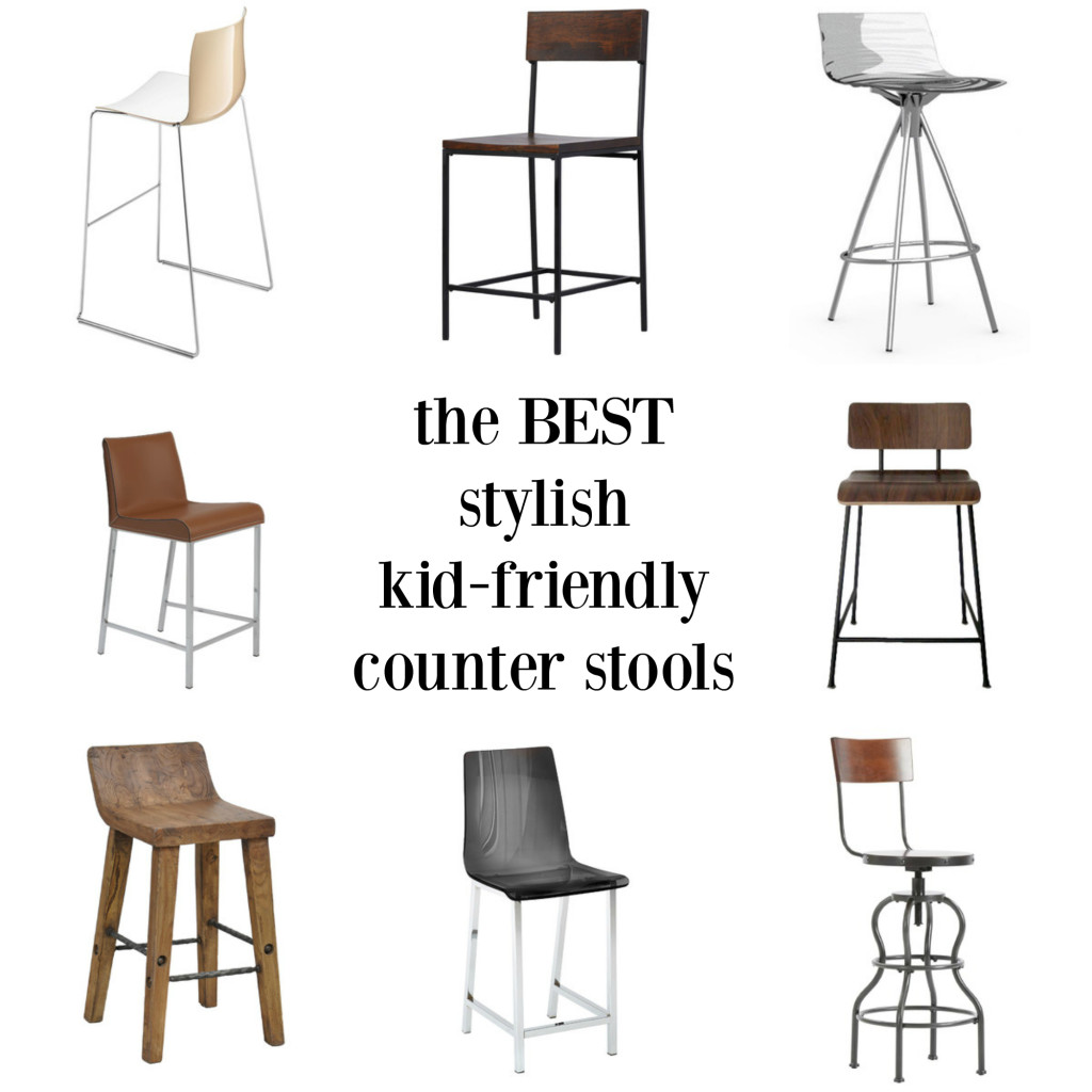 The best stylish kid friendly barstools - wipeable and with backs!