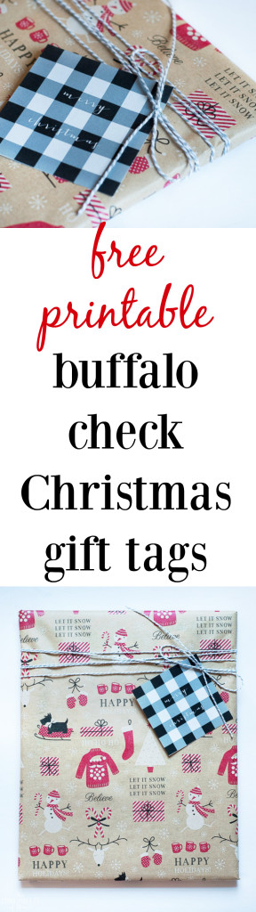 Free printable Christmas gift tags - download and print these buffalo check gift tags for FREE!