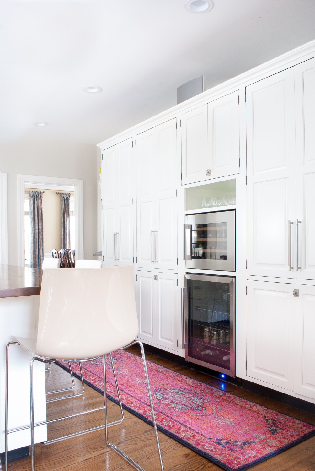 How to add a built in wine fridge and beverage fridge to existing cabinetry - it's simpler than you might think and adds great extra cold storage!