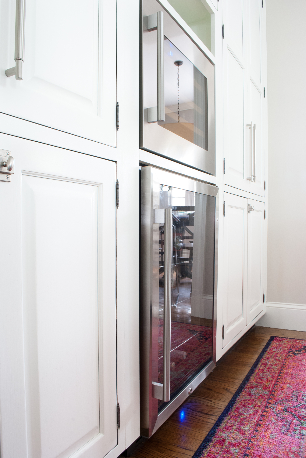 How to add a built in wine fridge and beverage fridge to existing cabinetry - it's simpler than you might think and adds great extra cold storage!