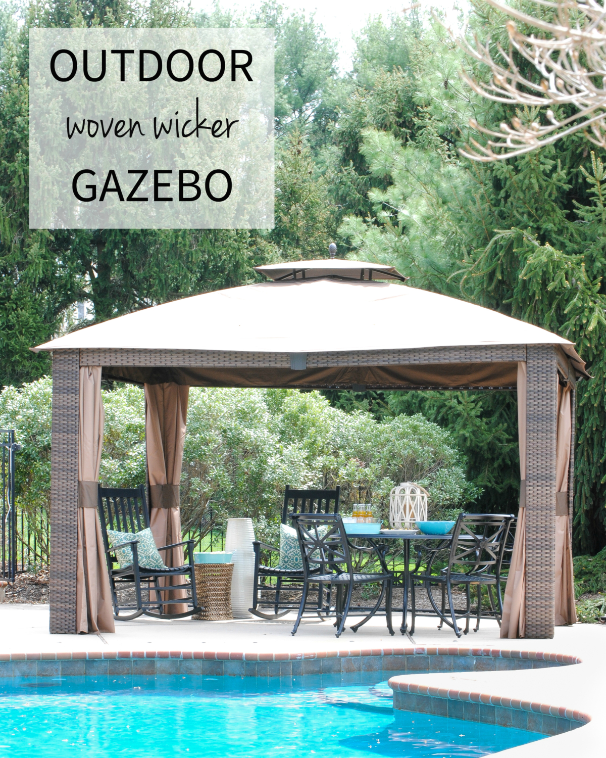 Luxury outdoor woven wicker gazebo for an amazing price!