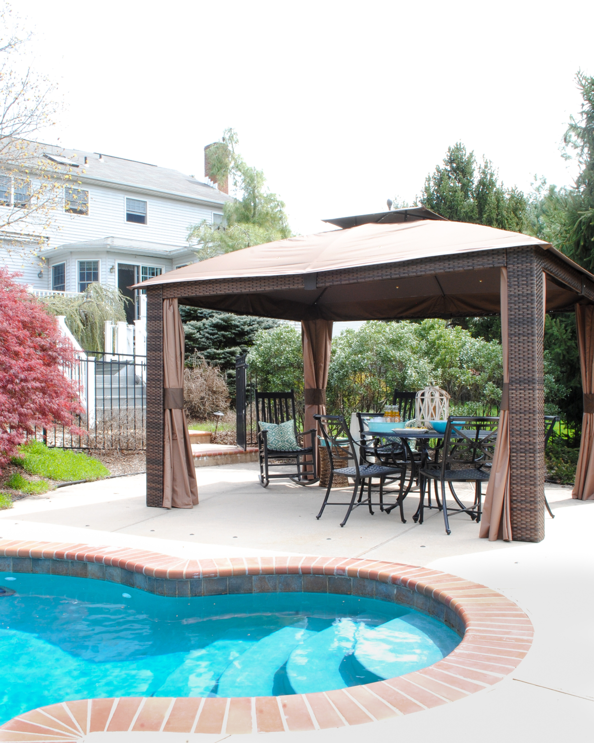 Luxury outdoor woven wicker gazebo for an amazing price!