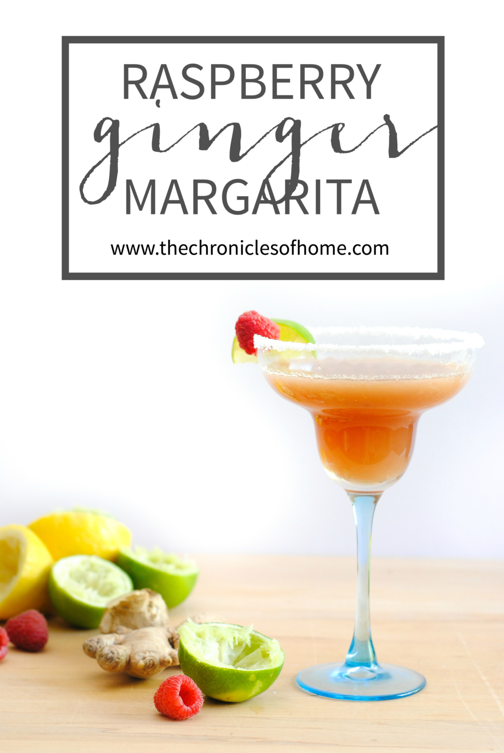 Raspberry ginger margarita - a subtly spicy twist on a classic margarita. You'll never go back to bottled mix once you taste this!