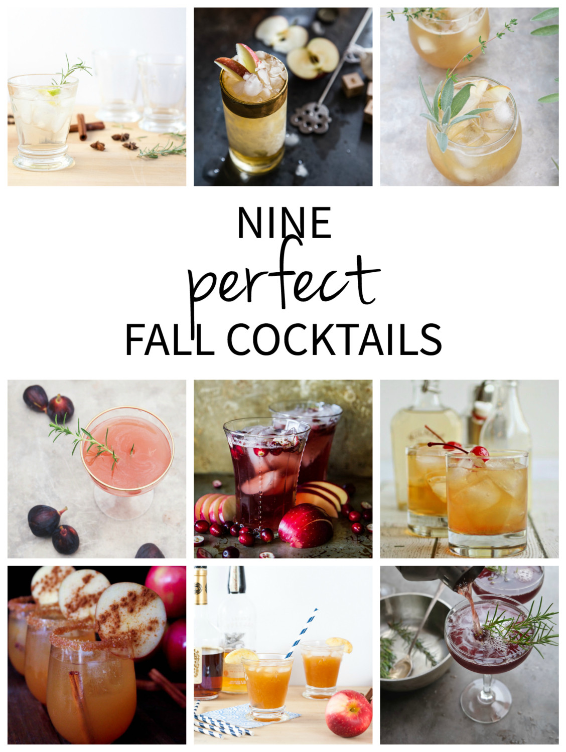 Nine fall cocktails that will have you acting like a seasoned mixologist at home! Perfect for any fall occasion - fall dinner party, Thanksgiving cocktail, holiday cocktail, Christmas cocktail, you name it! So many delicious ideas to try.