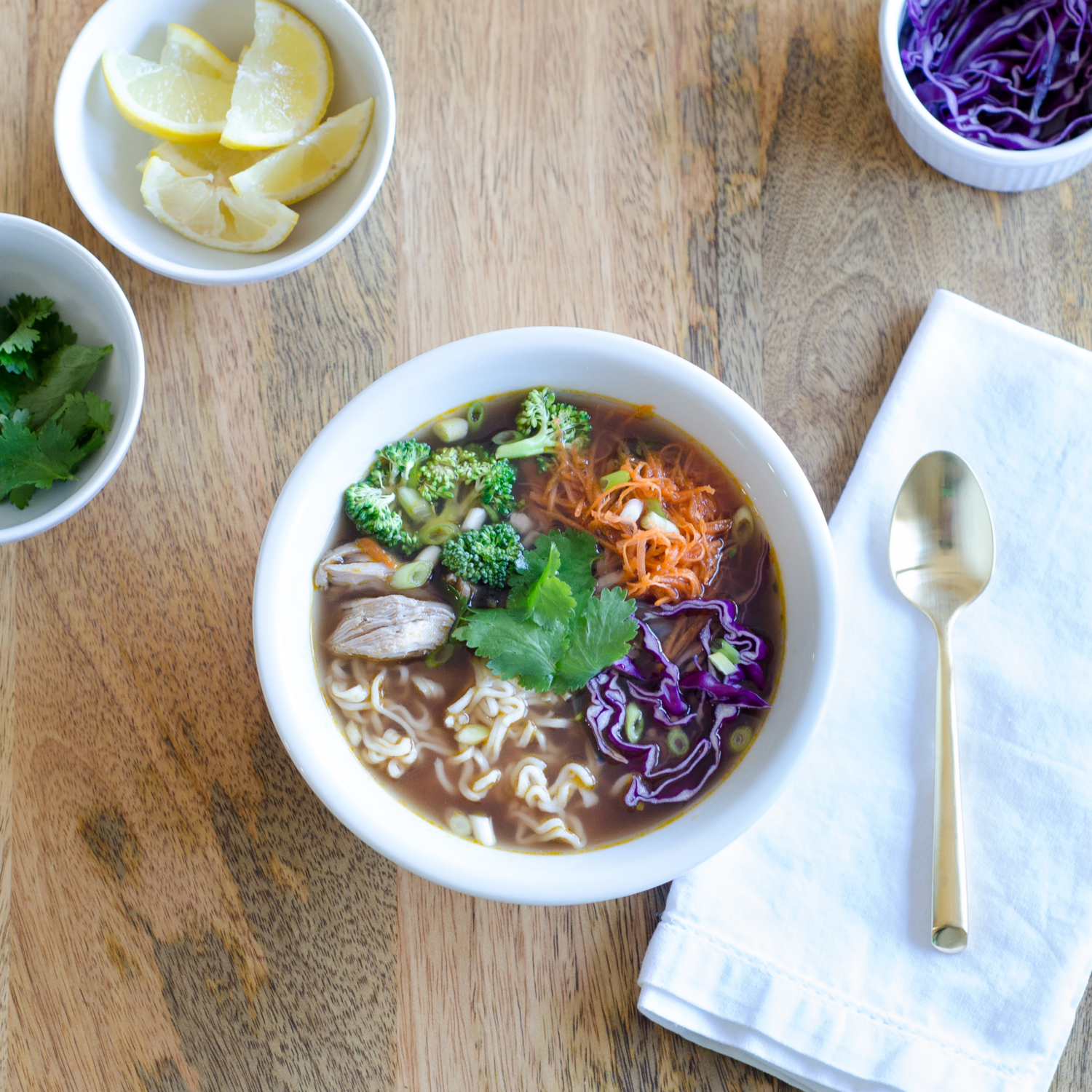 A super quick and easy asian broth bowl recipe (homemade ramen bowl) with amazing depth of flavor. Can be eaten as a Whole30 soup or Paleo soup too!