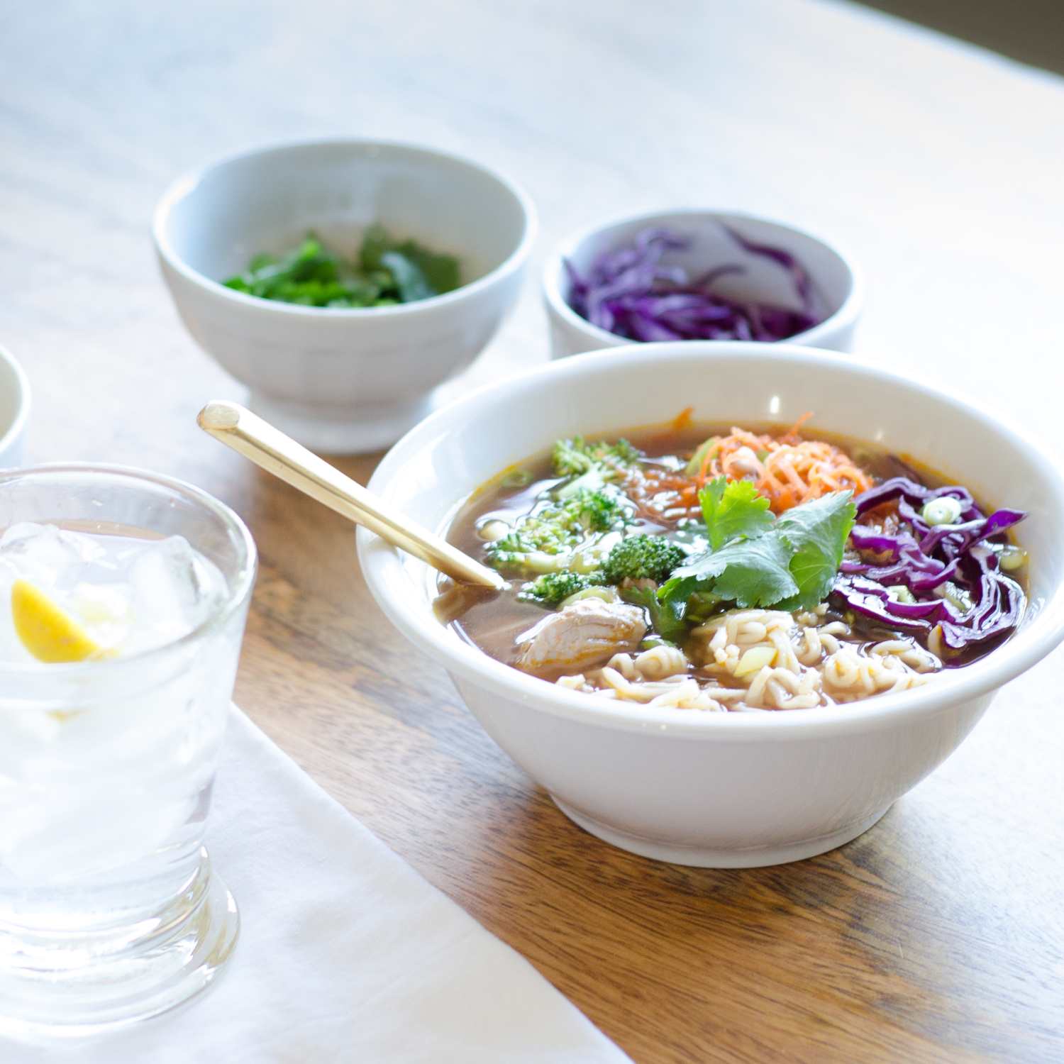 A super quick and easy asian broth bowl recipe (homemade ramen bowl) with amazing depth of flavor. Can be eaten as a Whole30 soup or Paleo soup too!