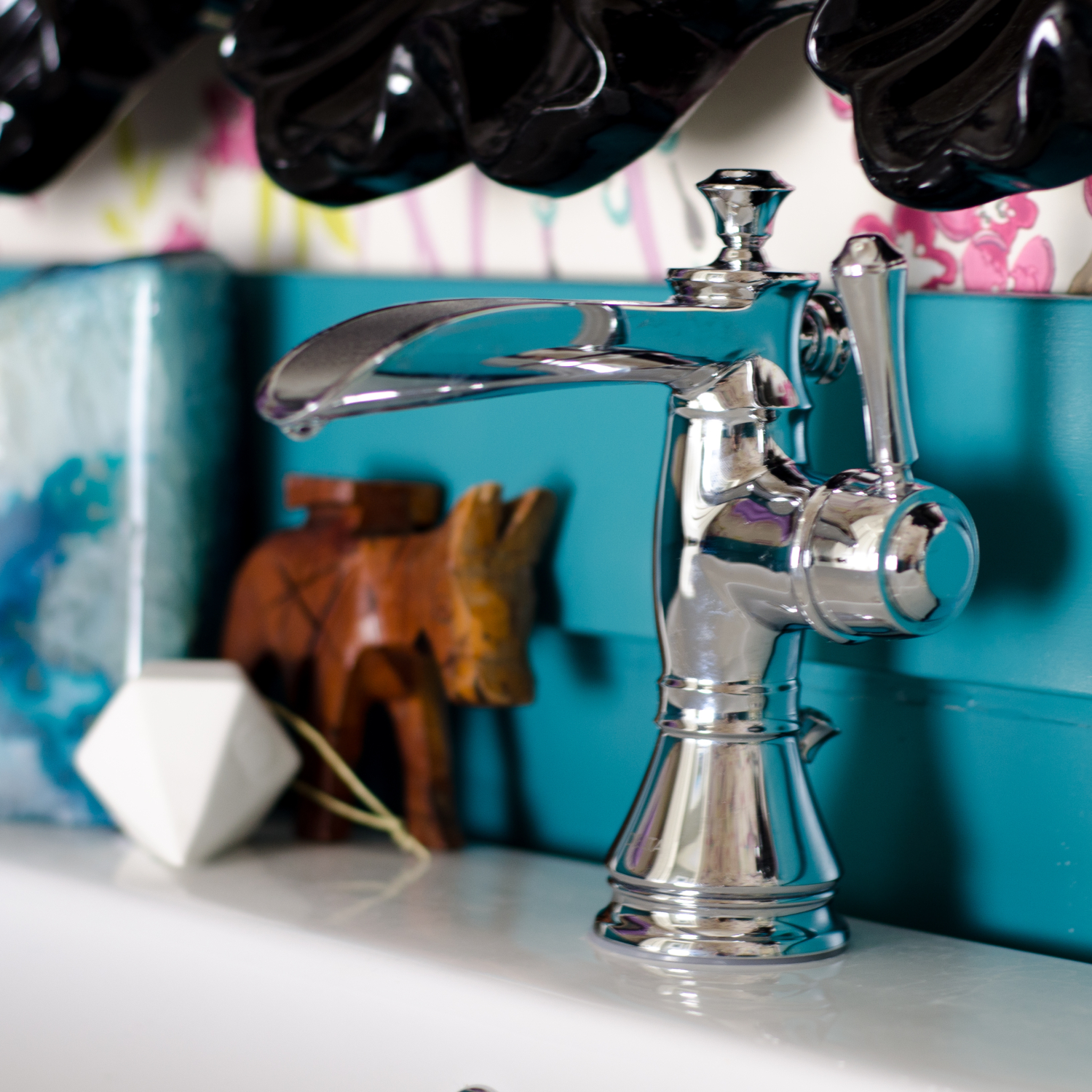 Chrome channel spout faucet