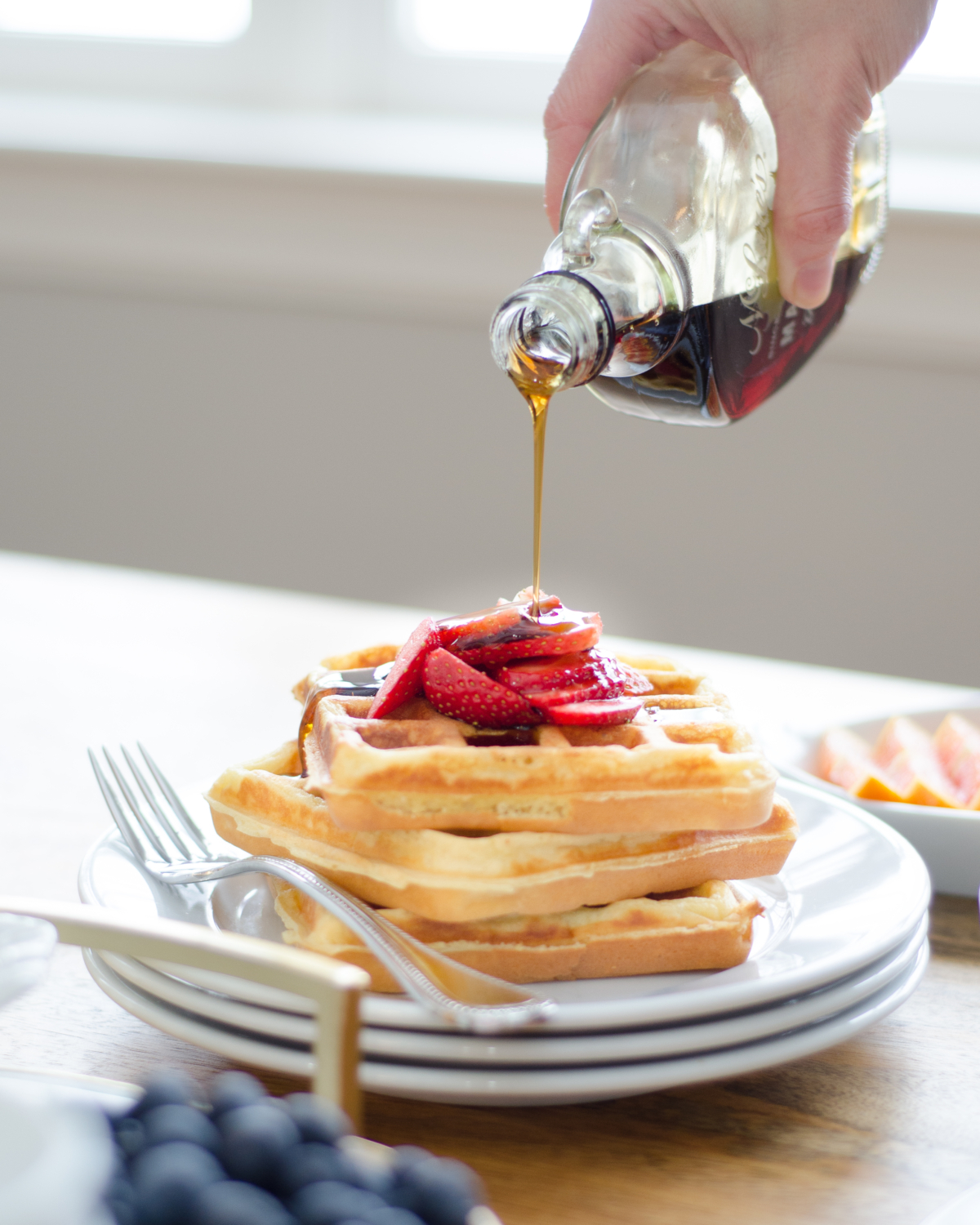 A Belgian waffle recipe so easy, so delicious, you will never need another waffle recipe in your repertoire. Ready start to finish in fifteen minutes!