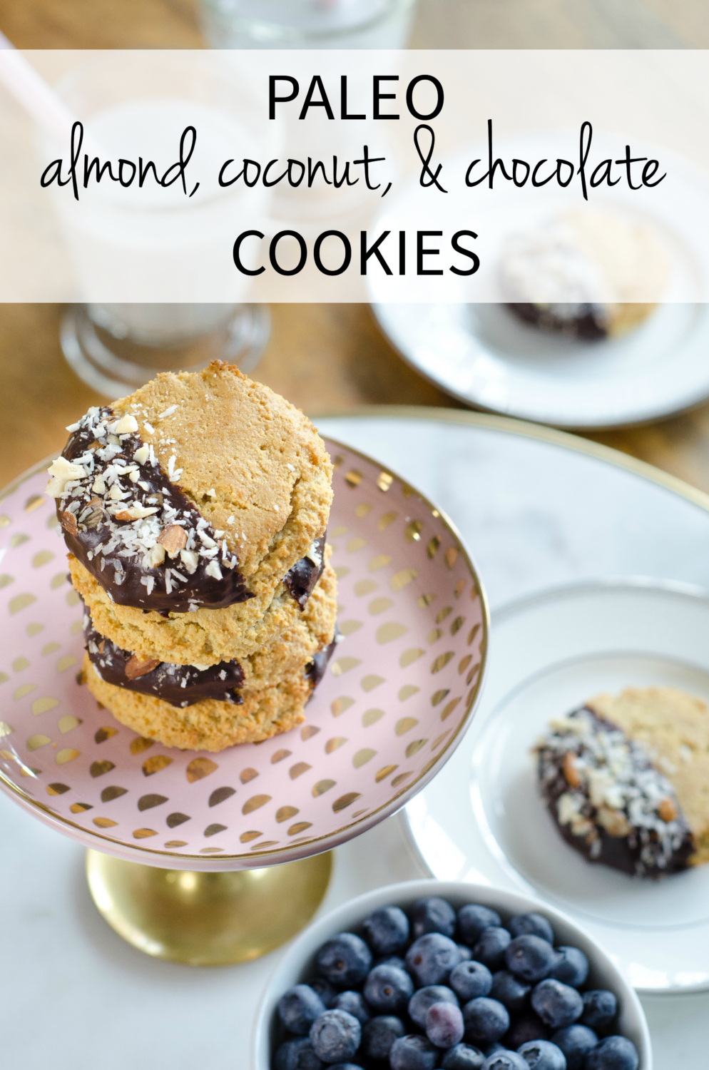 A paleo cookie recipe so delicious you'll forget you're eating healthy! Almond, coconut, and chocolate cookies for those looking for a healthy cookie recipe or just a little something sweet and tasty!
