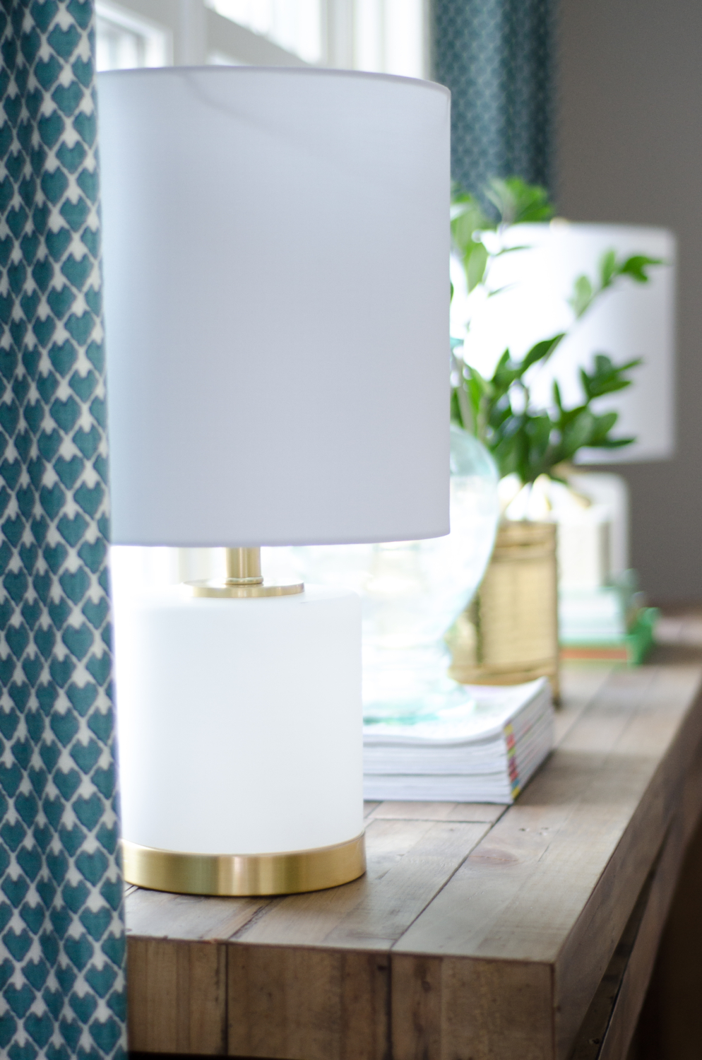 White and gold lamps