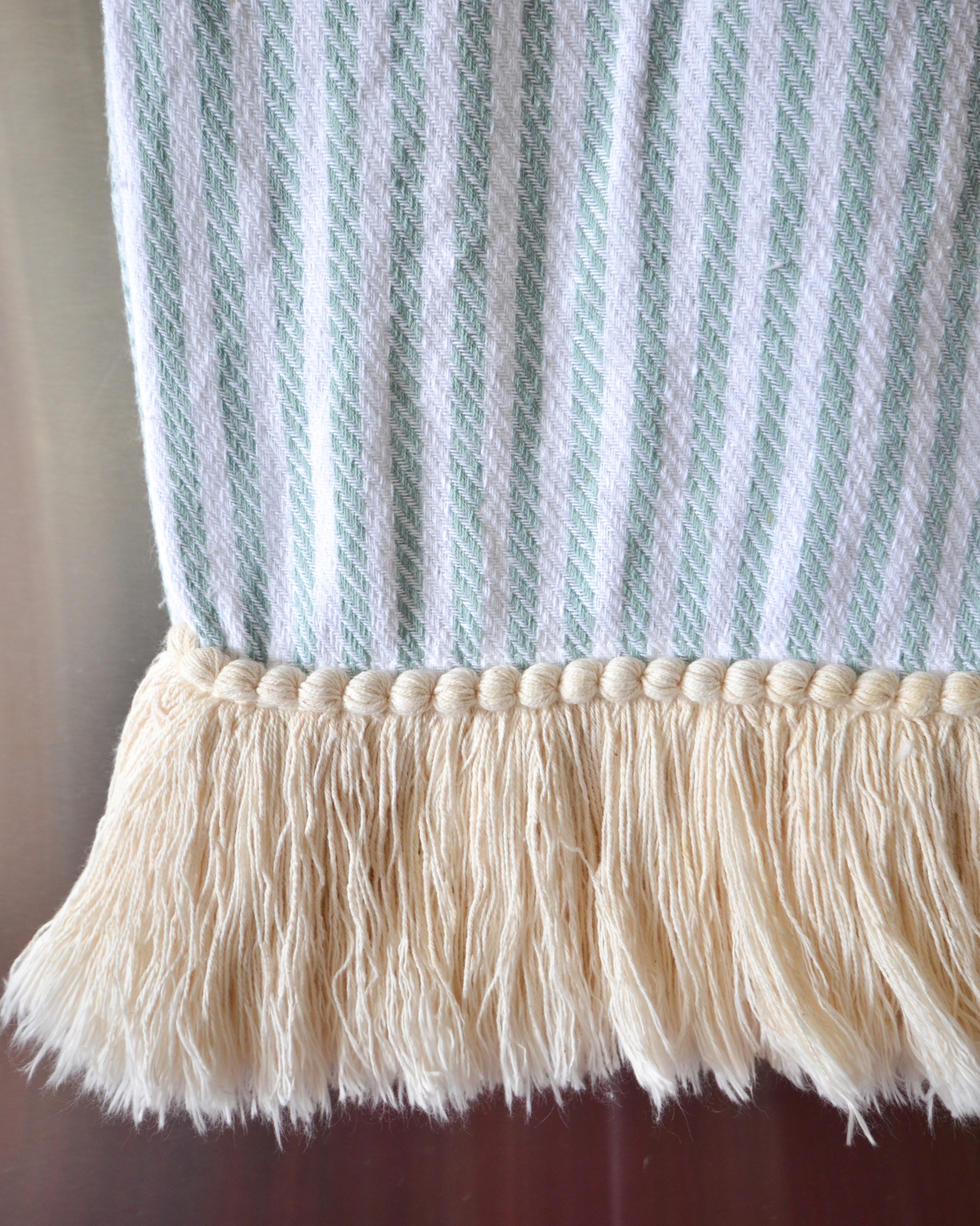 DIY fringe dishtowel