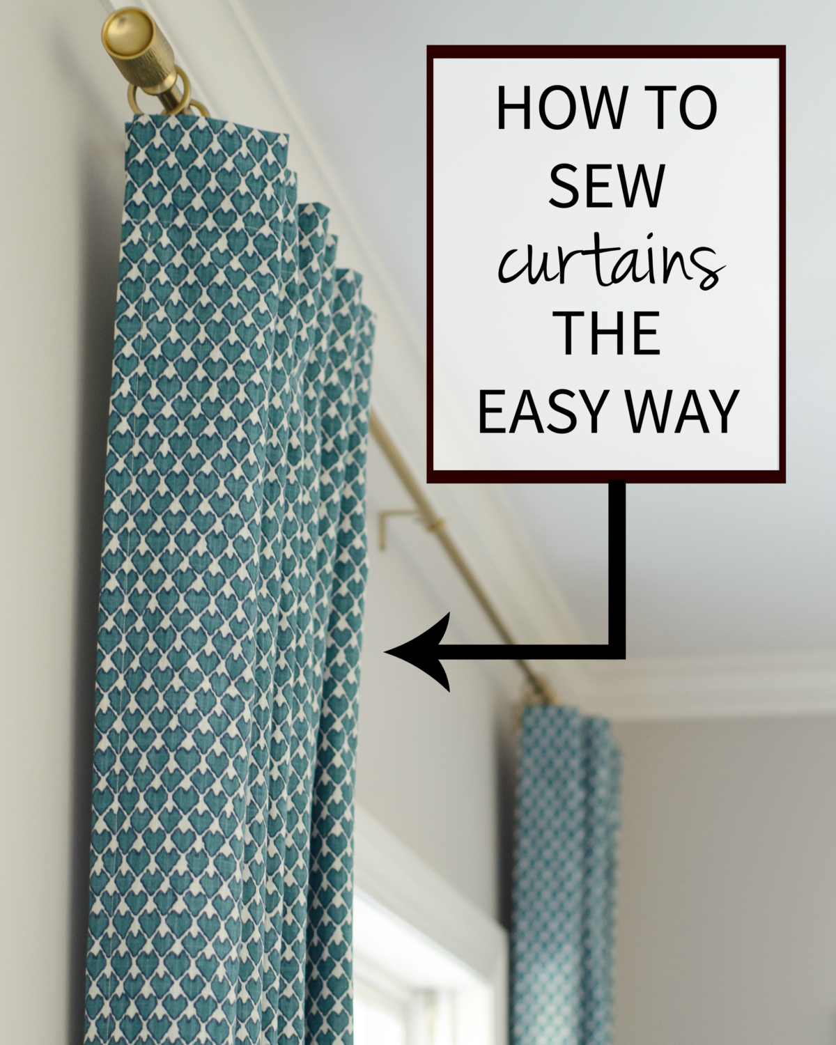 An easy-to-follow tutorial for how to sew curtains yourself. So simple and will save you TONS of money!