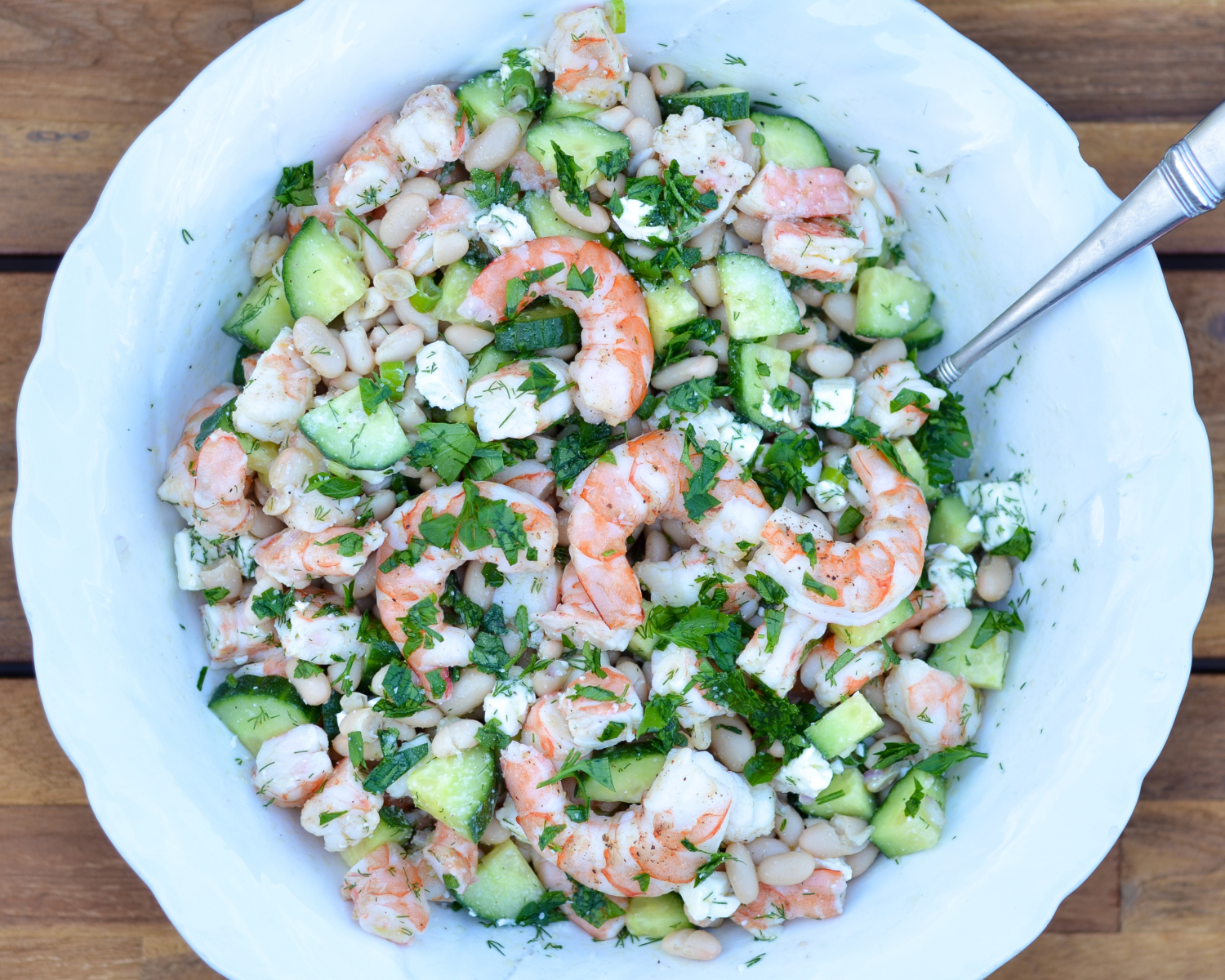 An easy, healthy, make-ahead cucumber shrimp salad recipe, perfect for weeknight dinner and summer entertaining!
