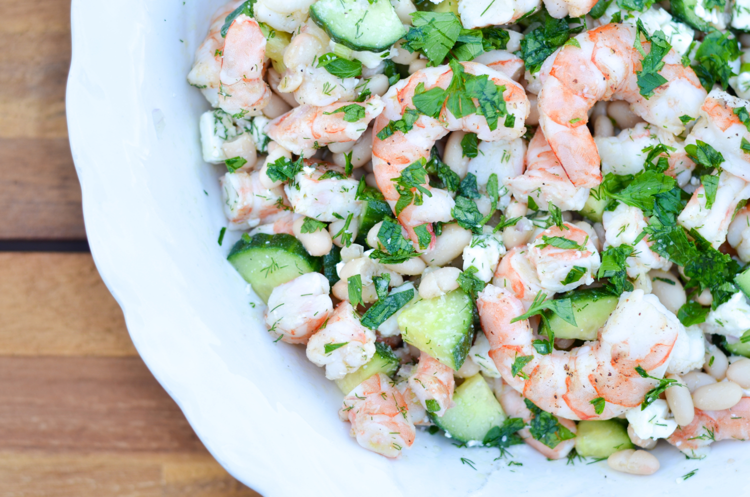 An easy, healthy, make-ahead cucumber shrimp salad recipe, perfect for weeknight dinner and summer entertaining!