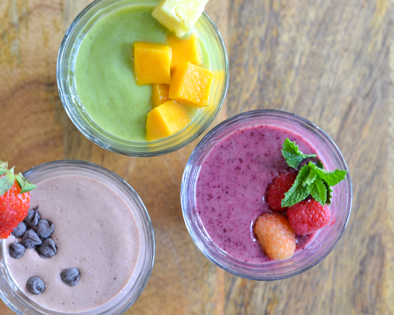 Three protein smoothie recipes that are packed full of protein, fiber, probiotics, vitamins, and minerals AND they taste amazing!