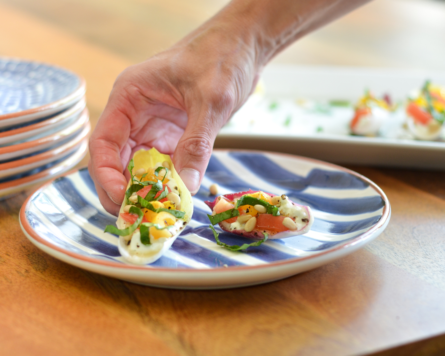 Easy stuffed endive recipe - high in protein thanks to cottage cheese! Perfect summer appetizer idea that's ready in minutes.