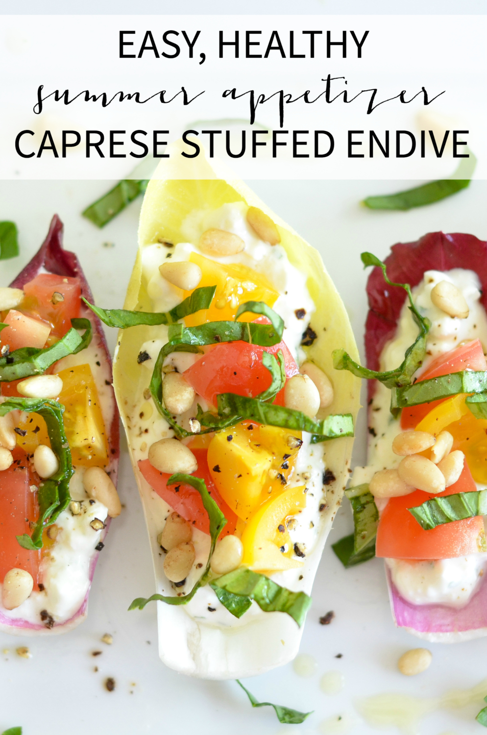 Easy stuffed endive recipe - high in protein thanks to cottage cheese! Perfect summer appetizer idea that's ready in minutes.