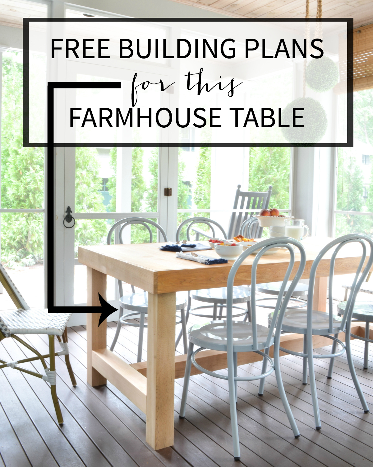 Free building plans for this DIY chunky farmhouse table. Modeled after a Restoration Hardware dining table but thousands of dollars less and really simple to build!