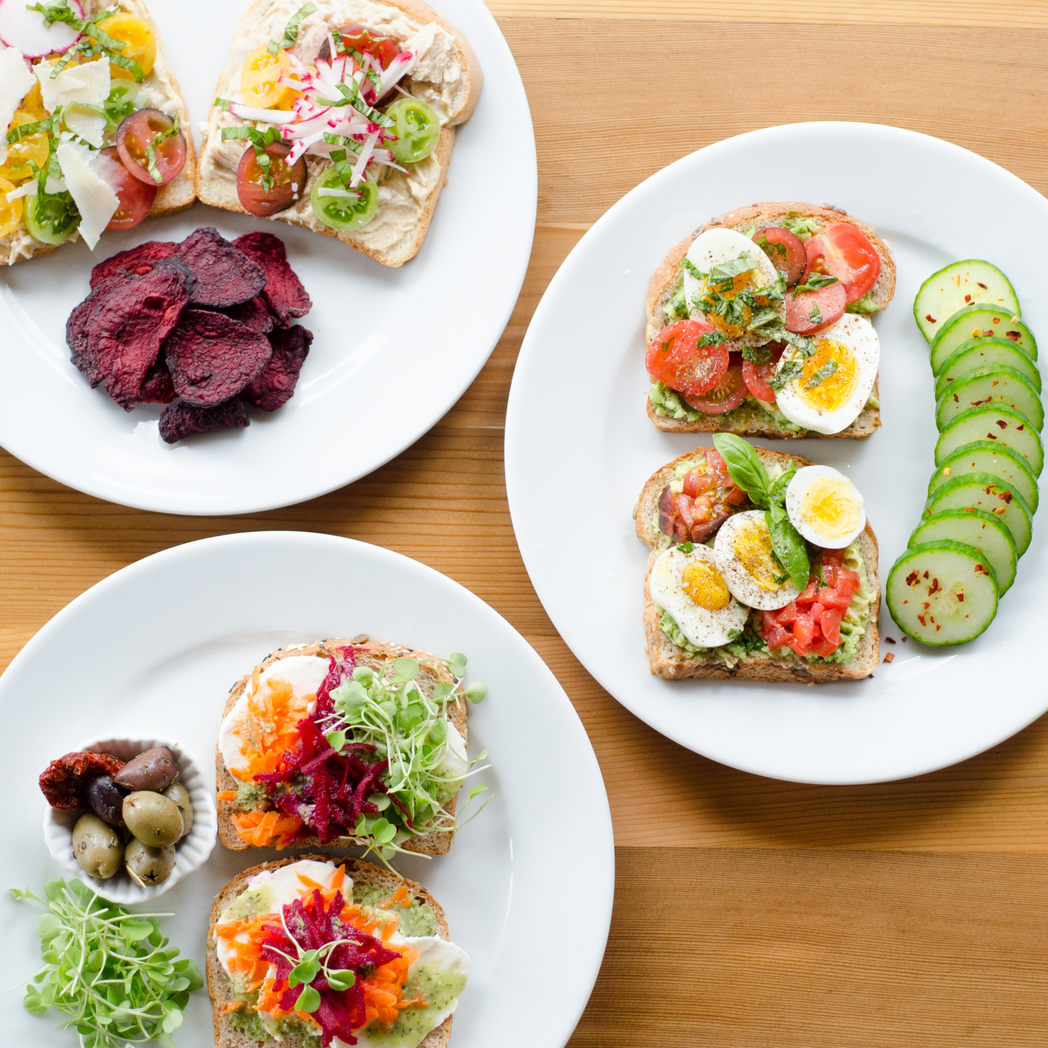 Quick and healthy lunch ideas - try these open faced sandwiches next time you're wondering what to eat for lunch. They're all super fast to make, taste amazing, and will keep you full all afternoon!