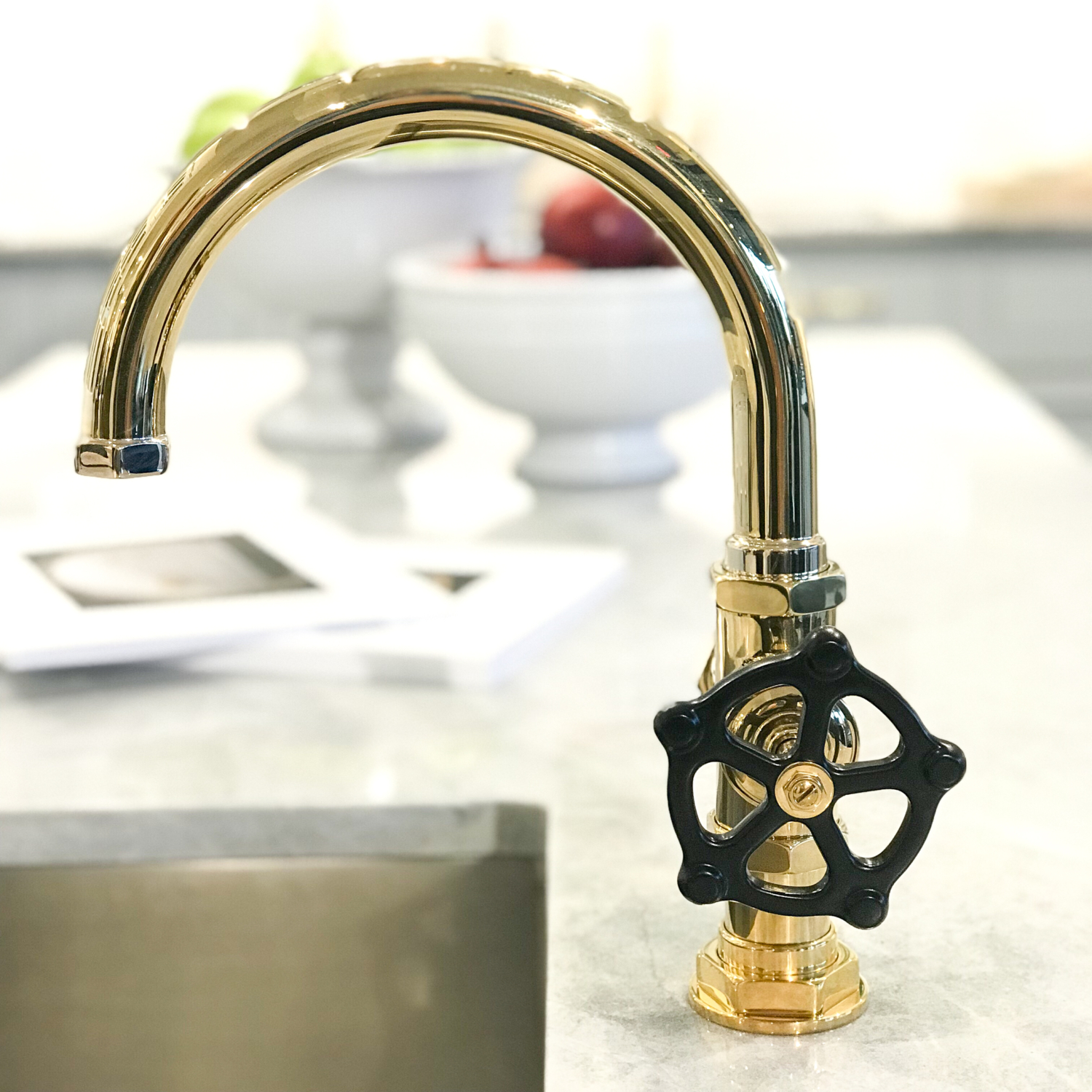 Polished brass faucet - A recap of the 2017 Boston Design Market - an annual event hosted by the Boston Design Center centering around what is new and exciting in interior design.