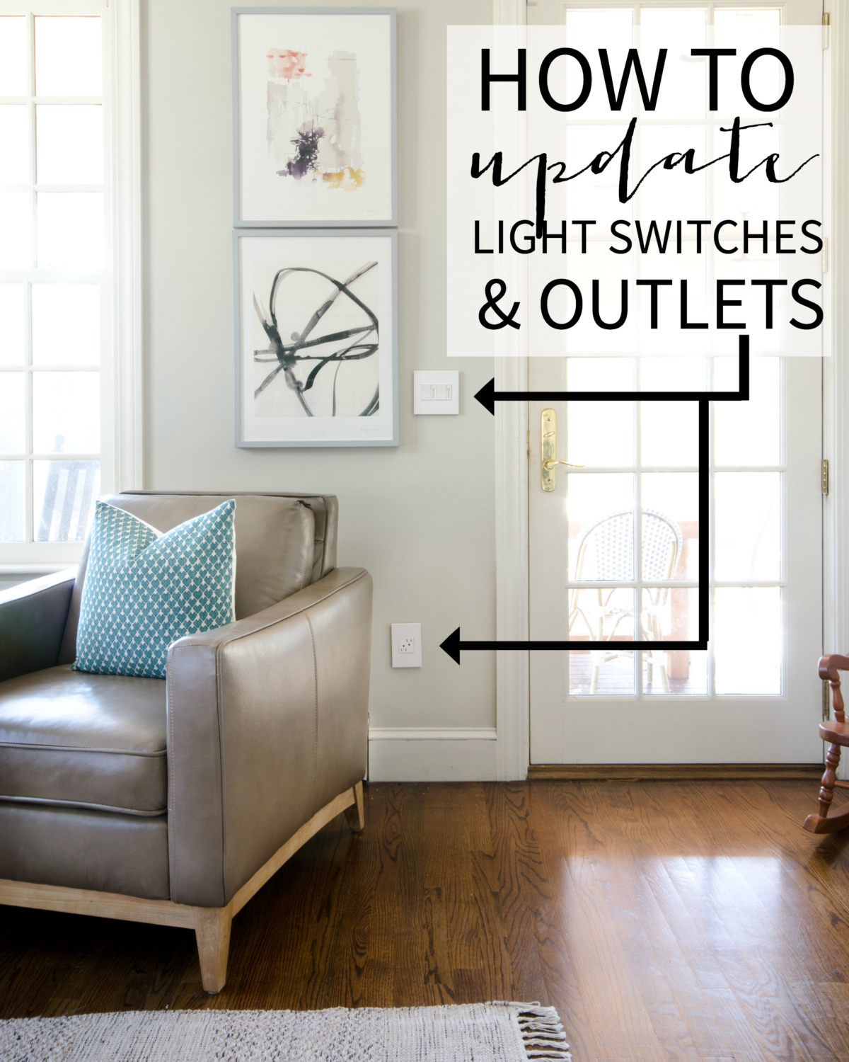 How to update light switches and outlets for a fresh look. Includes a video tutorial!