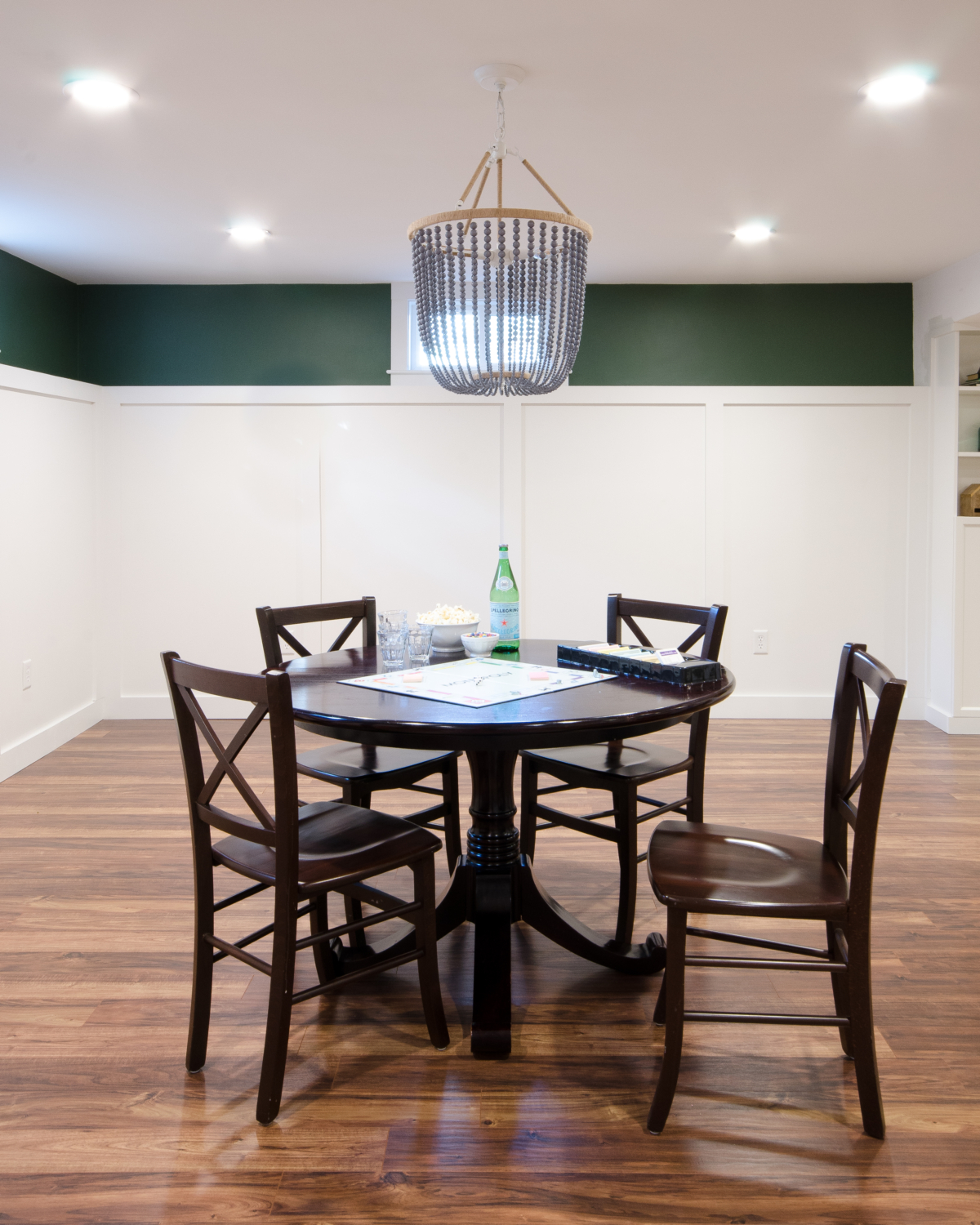 Finished basement family room sources for this space that perfectly marries style and family-friendly