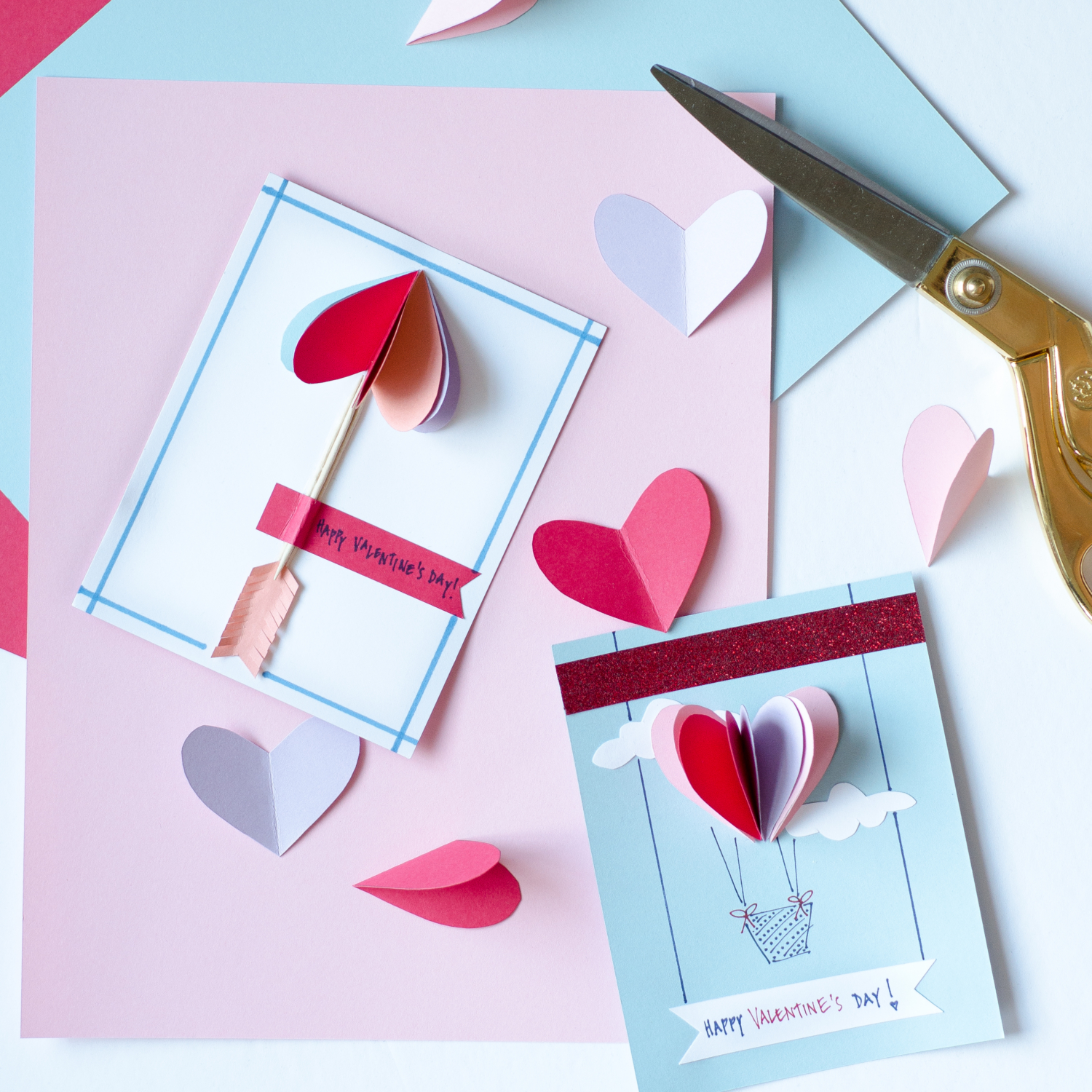 Easy Diy Valentines Cards Using Simple Folded Paper Hearts
