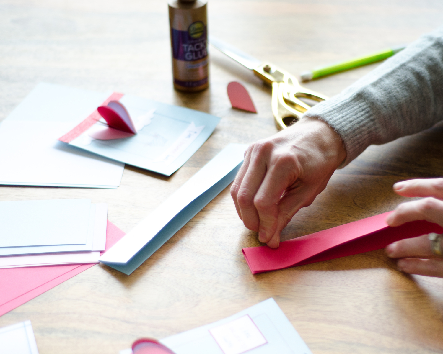 Easy DIY Valentines Cards Using Simple Folded Paper Hearts