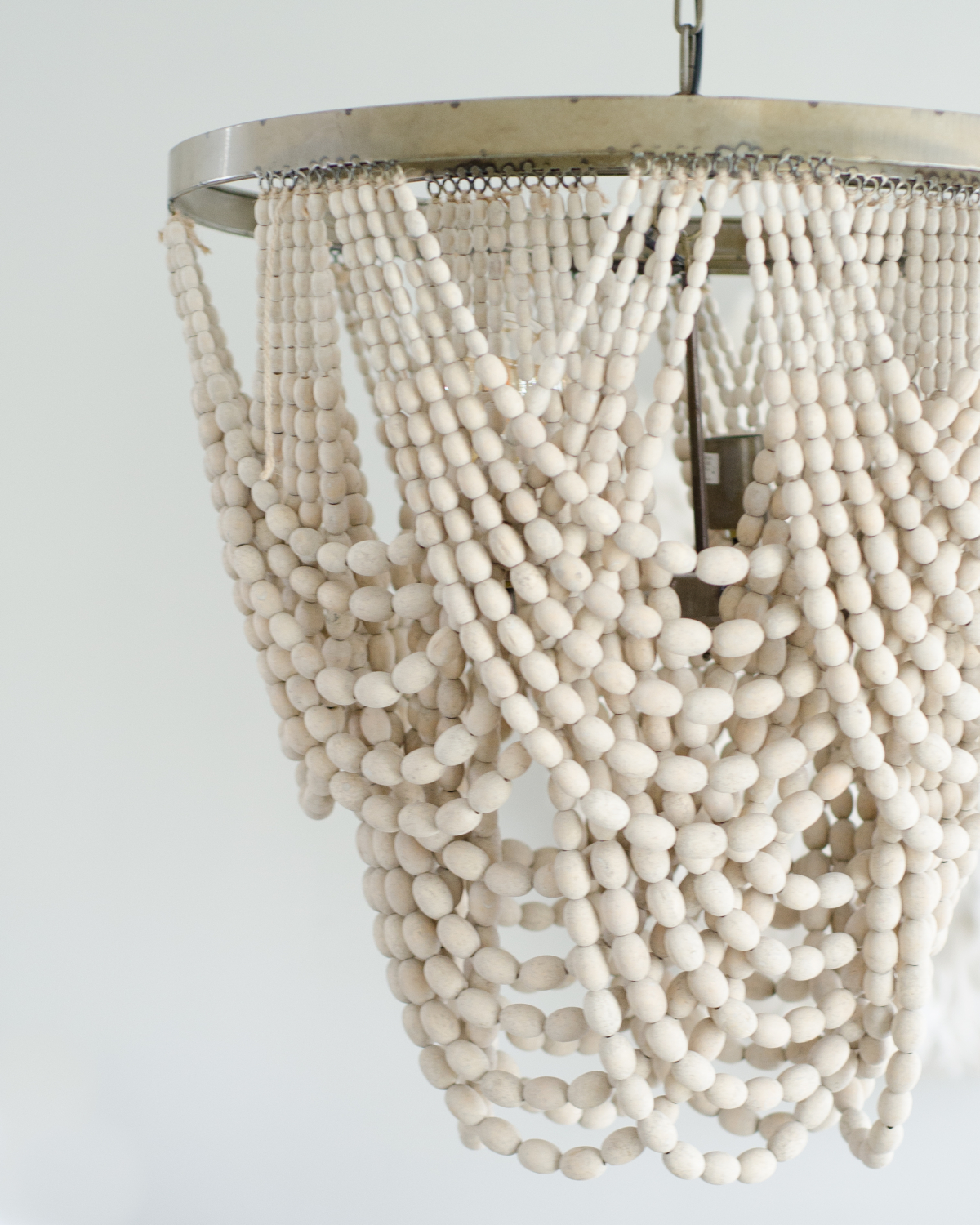 Draped beaded pendant light