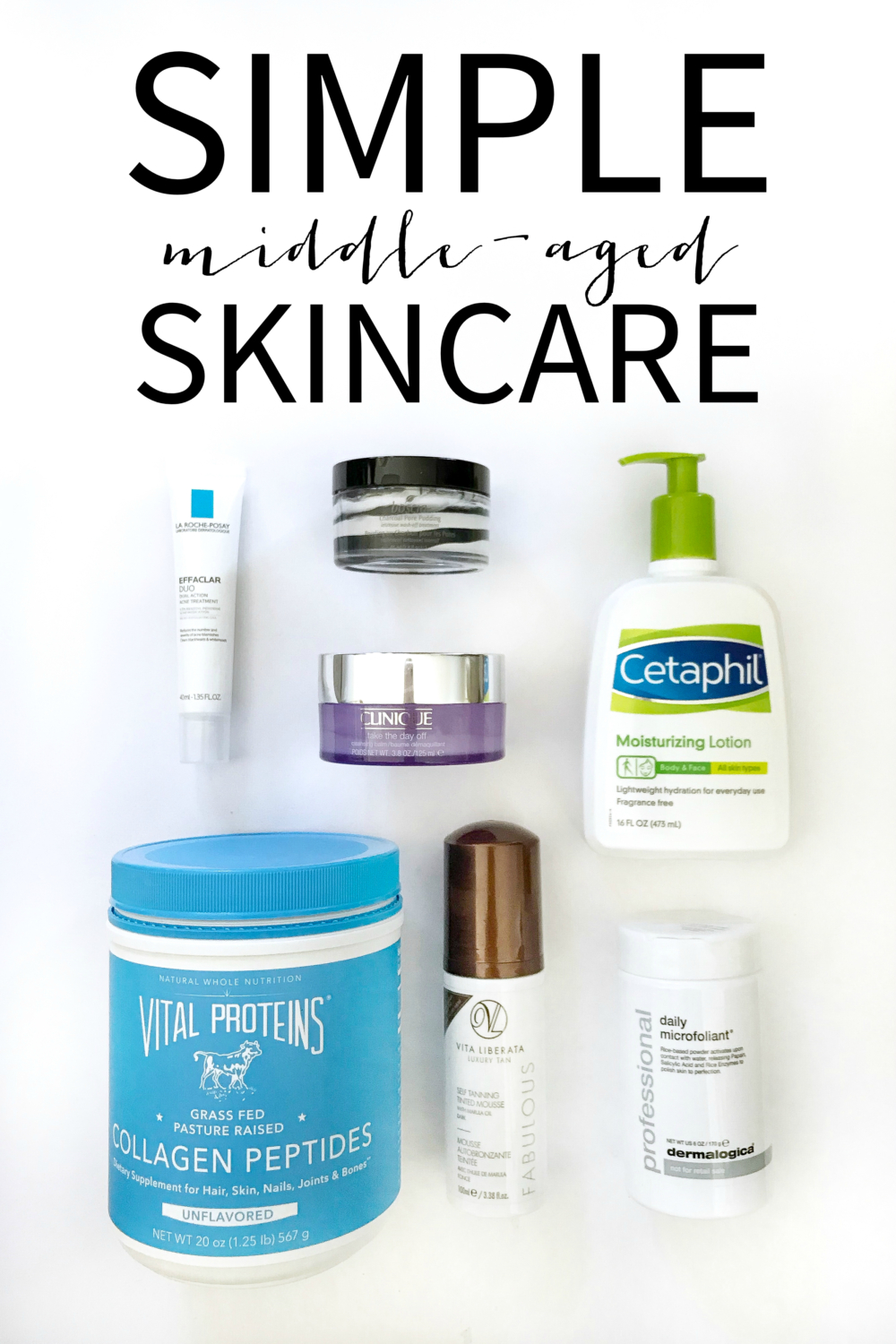 And easy-to-follow middle aged skincare routine with simple steps and products to use, that will keep your face, clear, healthy, and looking fresh!