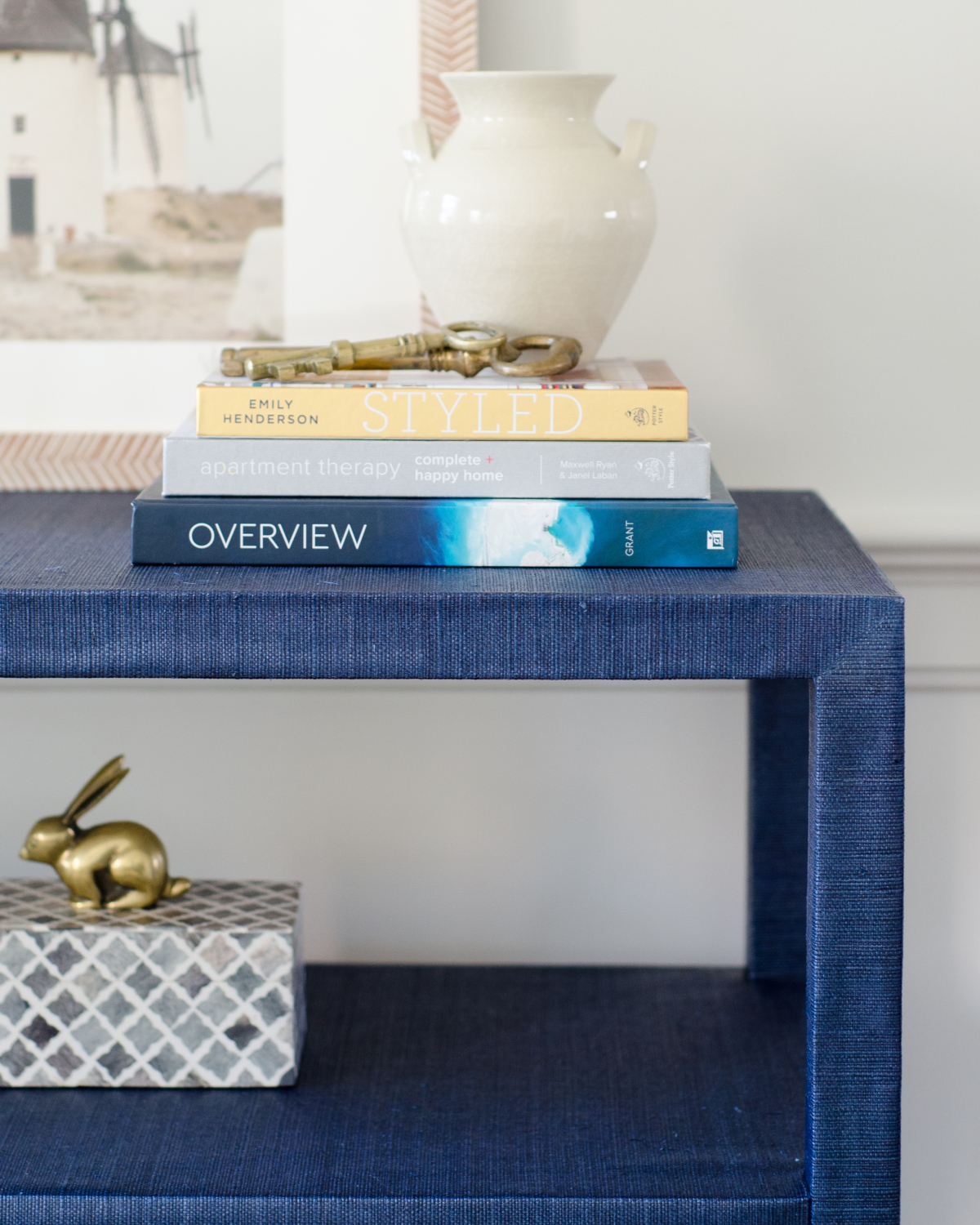 DIY grasscloth table - full tutorial for how to build this grasscloth console table yourself. Perfect for entryway, sideboard, or large nightstand.